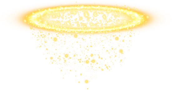 Golden Halo Angel Ring. Isolated on Black Transparent Background, Vector Illustration